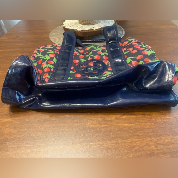 Tory Burch Cherry Print Ella Canvas Tote Bag - Picture 2 of 10